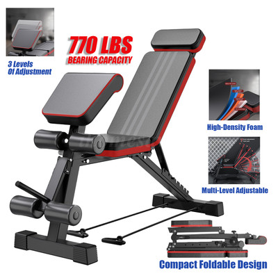 Adjustable Weight Dumbbell Bench Incline Decline Foldable Body Workout Exercise