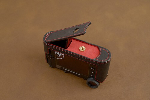 Genuine Leather camera cover bag Camera Half Case With Hand Grip For Leica CL - Picture 8 of 15