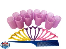 Kamay's Hair Rollers Curlers Rollers With 12 Duckbill Sectioning 