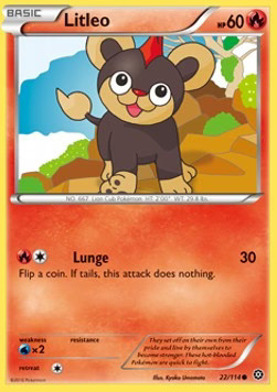 Pokémon Litleo STS-22 Common Englisch Good Reverse Holo