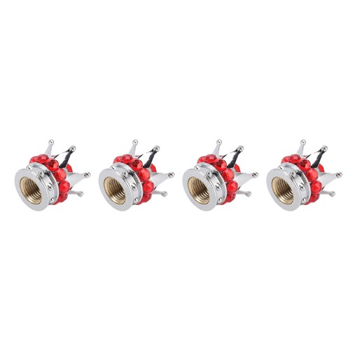 New 4 Pieces Tire Wheel Stem Valve Cover Caps Crown Style For Cars - Picture 15 of 23