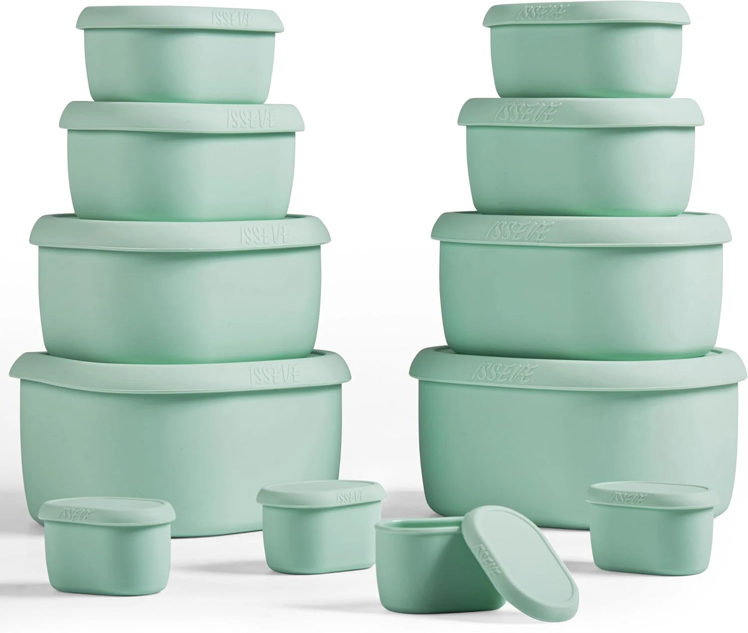 12Pcs/Set Nesting Silicone Food Storage Containers with Lids, BPA Free Reusable