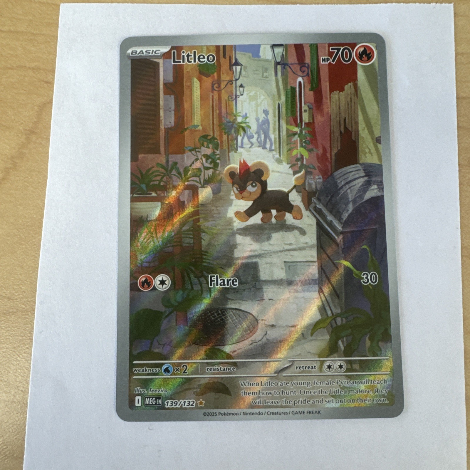 Litleo 139/132 Me01: Mega Evolution Holo Pokémon Card Near Mint