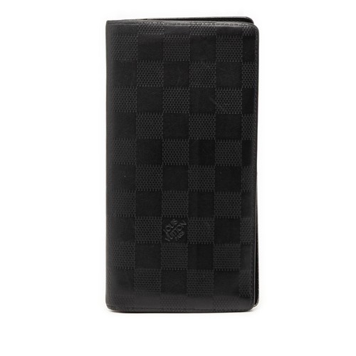 Louis Vuitton Damier Infini Portefeuille Brazza Pre-Loved Long Wallets Black