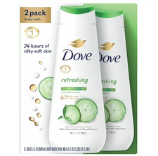 Dove Body Wash Refreshing Cucumber and Green Tea Bacteria While  20 oz, 2 Count