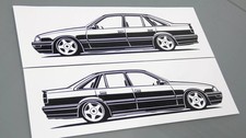 Opel Senator Sticker Silhouette Opel Senator B 3.0 24V Aufkleber Schwarz 2x neu