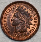 Uncirculated 1904 Indian Head Cent, Razor-Sharp specimen.