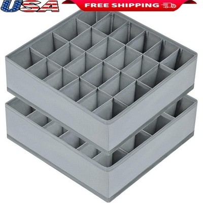 Collapsible Closet Organizers 24 Cells Drawer Divider Storage Socks Jewelry New