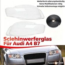 Scheinwerferglas Für Audi A4 B7 2005-2008  Streuscheibe Neu Links+Rechts