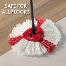 EasyWring and Clean Turbo 2-in-1 Microfibre Mop Refill Head, White/Red