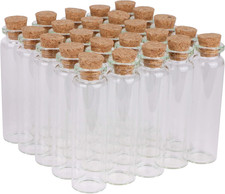 20Ml Small Glass Bottles,Tiny Glass Vials,Jars with Cork Stoppers,Message Bottle