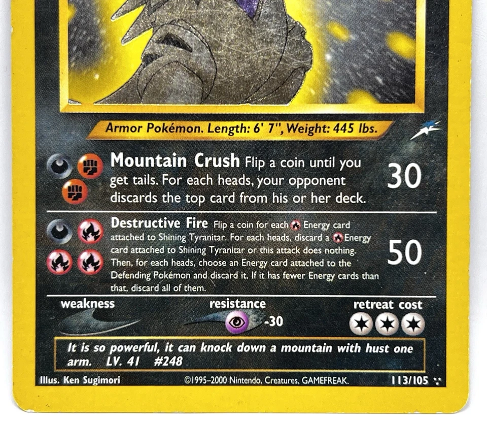 Shining Tyranitar 113/105 Neo Destiny Holo - Image 3 of 4