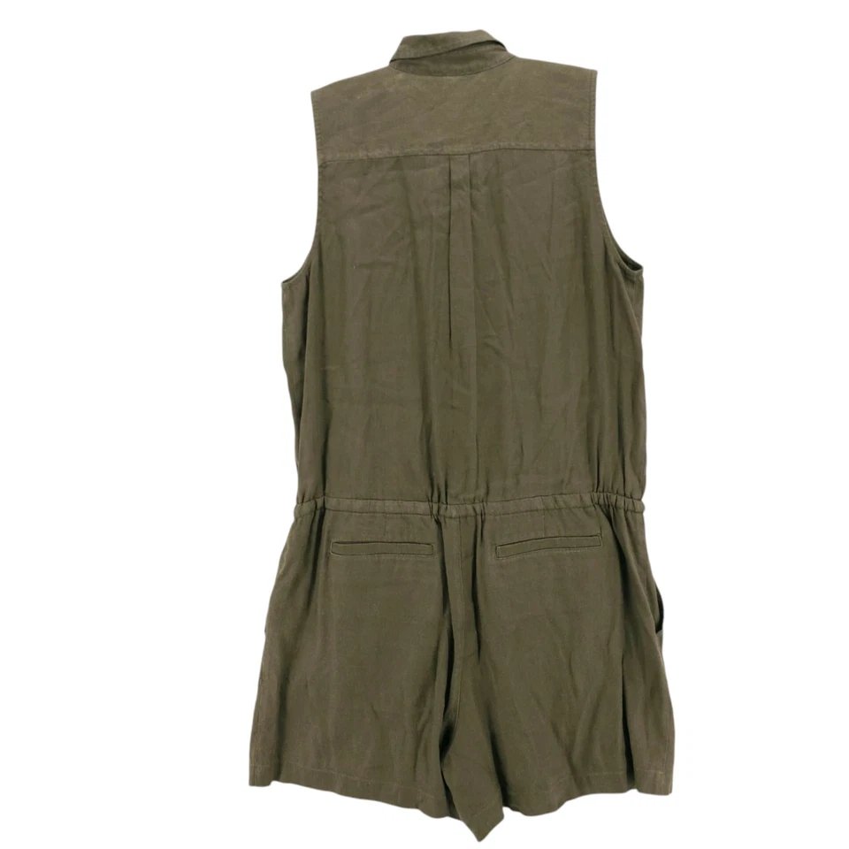 Mameluco LAUREN RALPH LAUREN Mezcla de Lino Verde Oliva Marrón PETITE Talla 12 P Foto 2 de 4