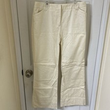 Nine West Women’s Size 12 Cream cotton trousers with a flared leg
