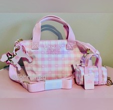 PINK x LoveShackFancy Mini Tote Bag & Mini Duffle Keychain Charm Icon Gingham