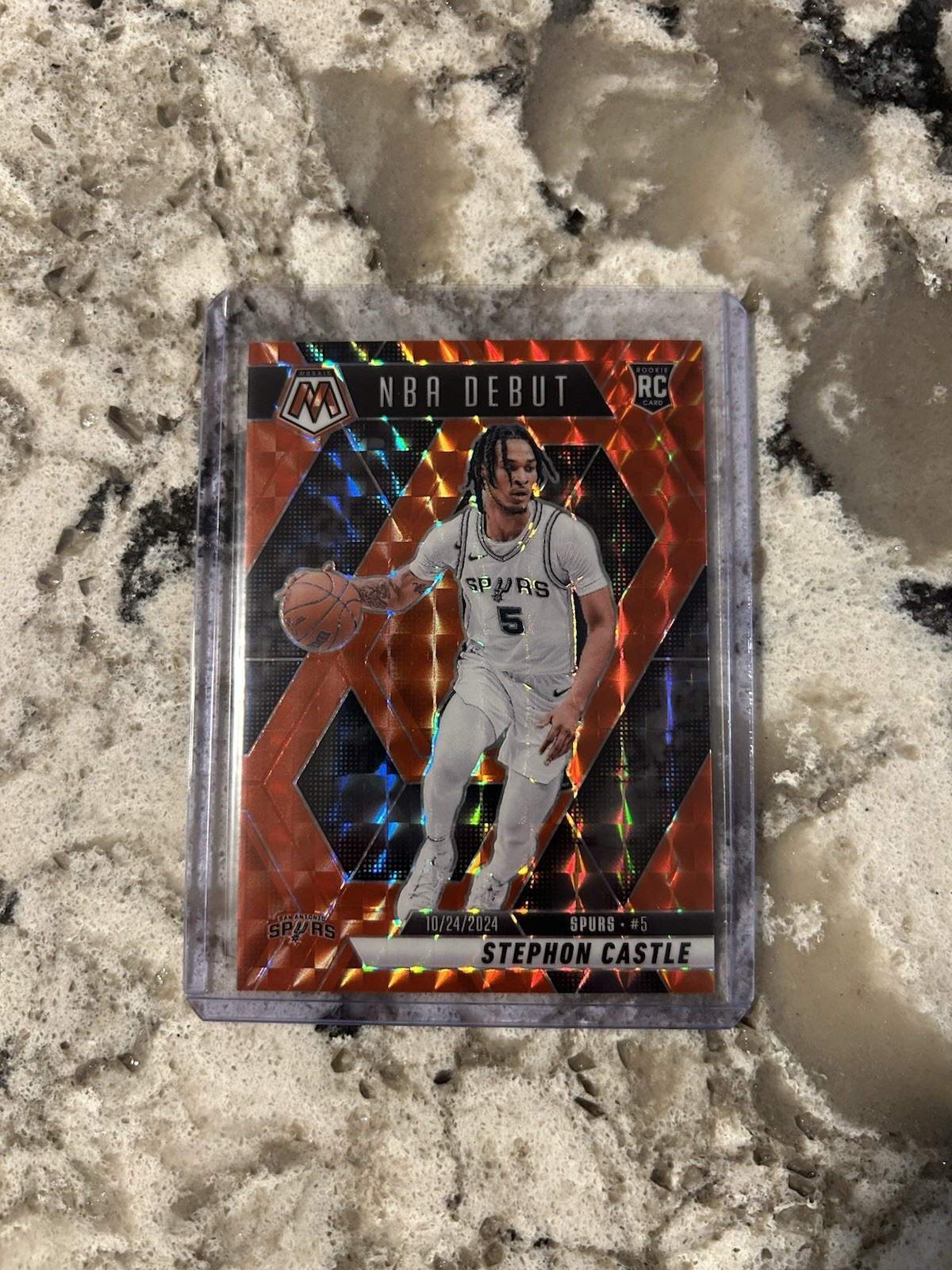 2024-25 Panini Mosaic - NBA Debut Stephon Castle #267 Orange Mosaic /249 (RC)
