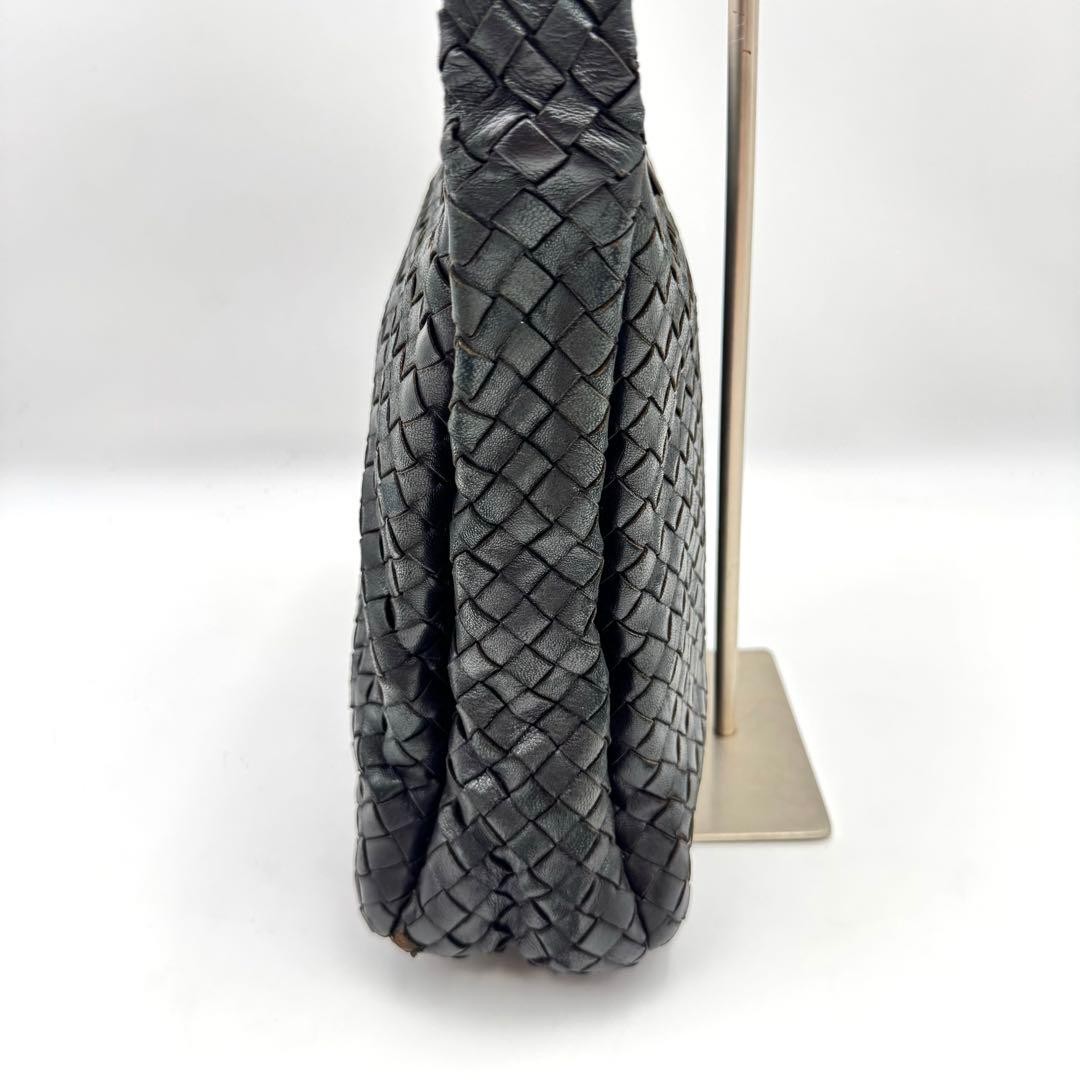 Bottega Veneta Intrecciato Leather Shoulder Bag Black Unisex With Dust Bag Used thumbnail 3