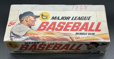 ORIGINAL 1967 Topps Baseball EMPTY DISPLAY BOX Gold Rush Gum Shake - L@@K (b)