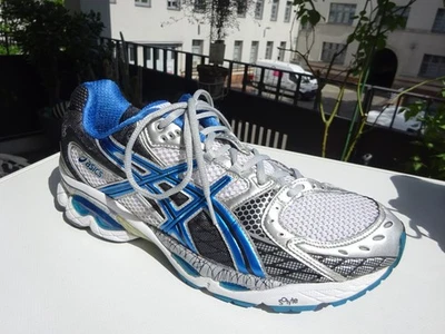 ASICS TN840 GEL-NIMBUS 10 Herren Sneaker Textil Silber Neonblau Gr.46(UK11) Neuw - Bild 1 von 4