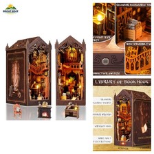 DIY Book Nook Kit 3D Wooden Puzzle with LED Light - Miniature Decor