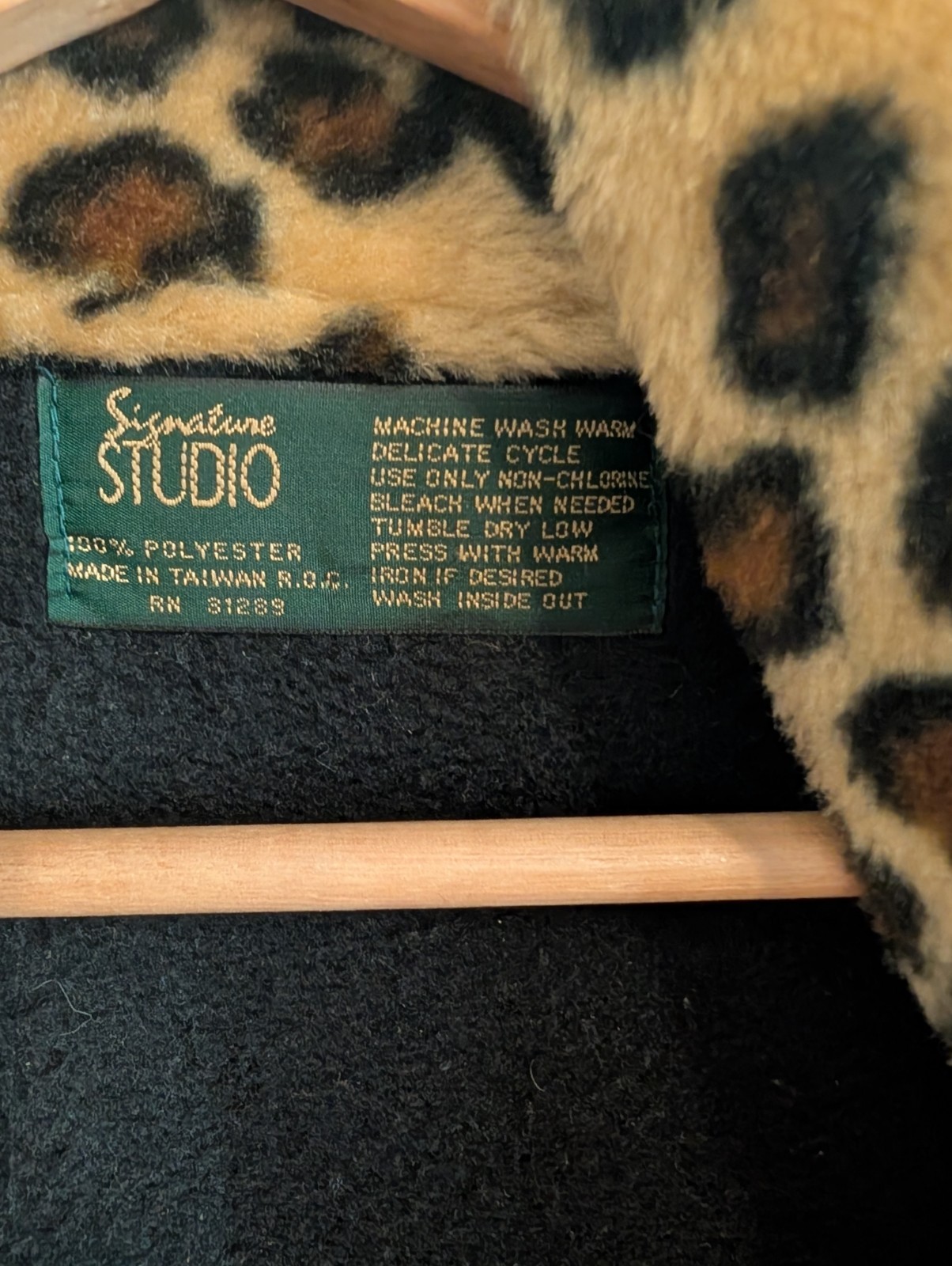 Vintage Signature Studio Cape Coat Leopard Print - image 2