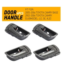 Door Handle Set For 2002-2006 Toyota Camry Front & Rear Inner Gray Plastic 4Pc
