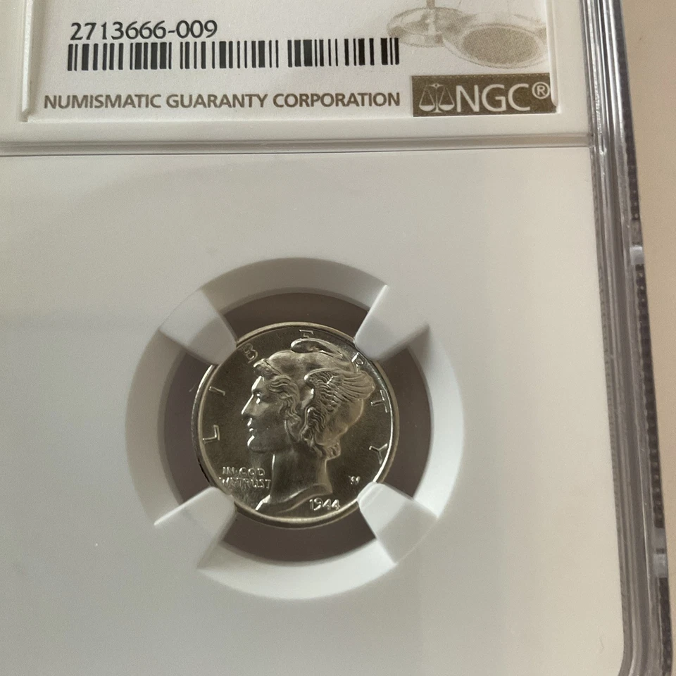 NGC. Moneda de diez centavos Mercury 1944 D 10c MS 67+ FB Foto 2 de 4