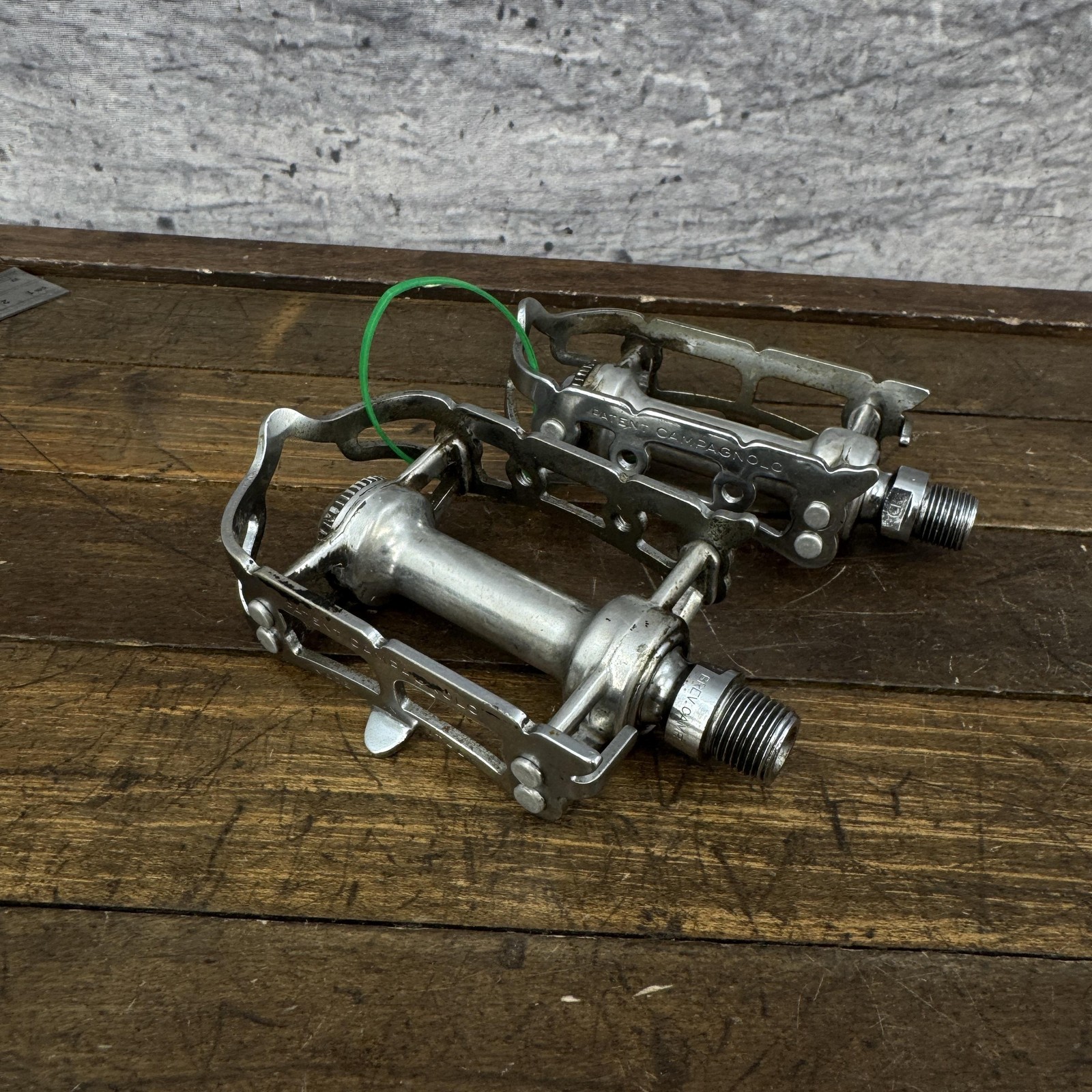 Vintage Campagnolo Record Platform Road Bike Pedals 9/16 Pair 390g Quill Italy