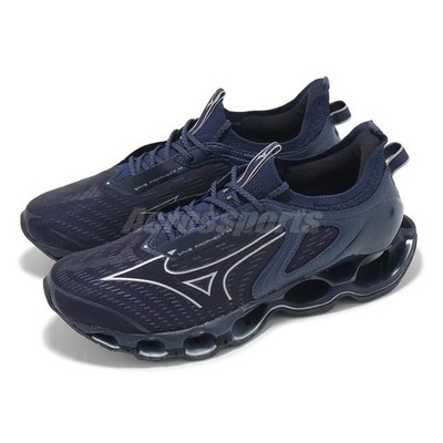 Mizuno Wave Prophecy 14 Navy White Men Road Running Jogging Shoes J1GC2500-08