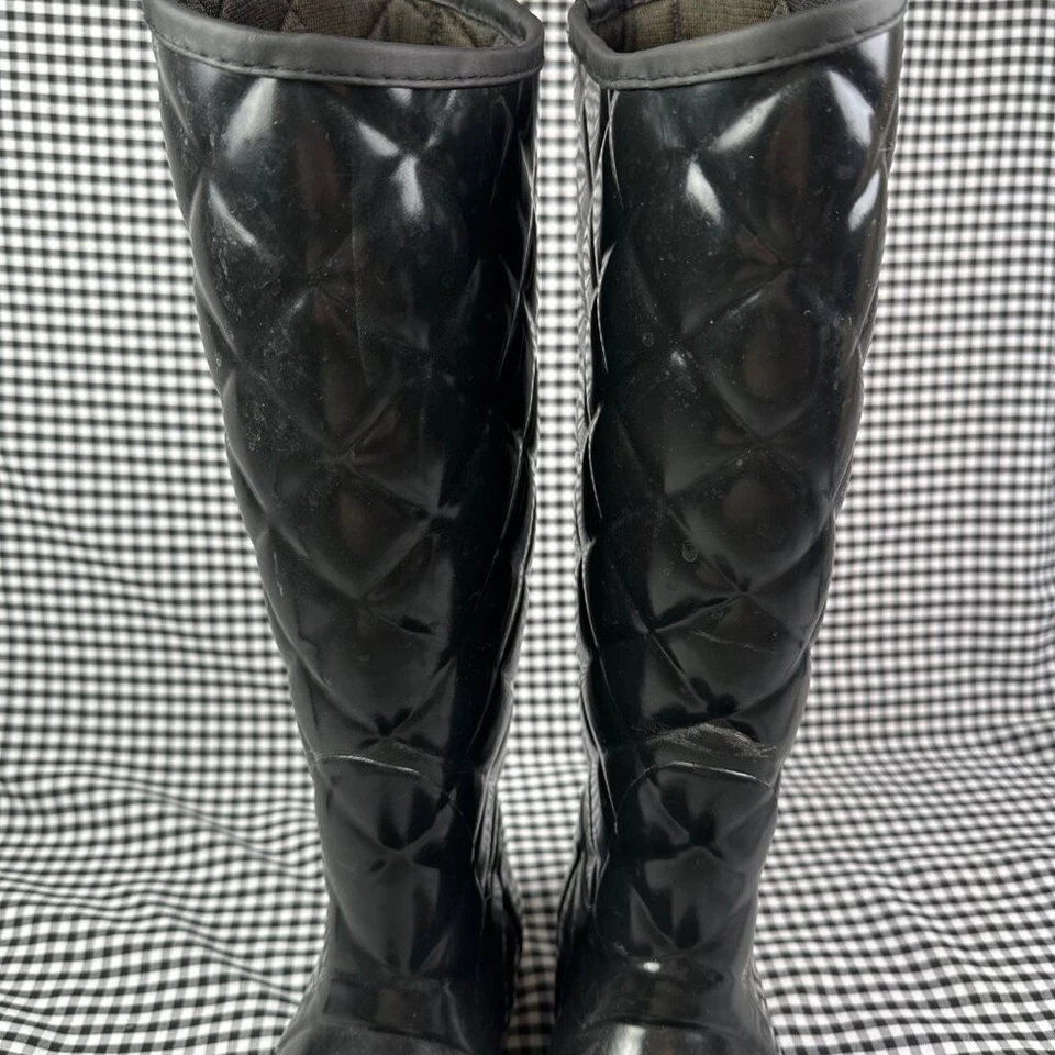 Hunter Women's Regent Savoy Quilted Leg Waterproof Wellies Boots Black US 11 - Image 3 of 4