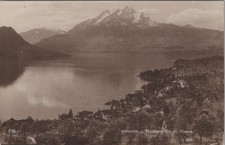 Weggis Totalansicht Mit Pilatus Switzerland 1900s Mount RPPC Postcard