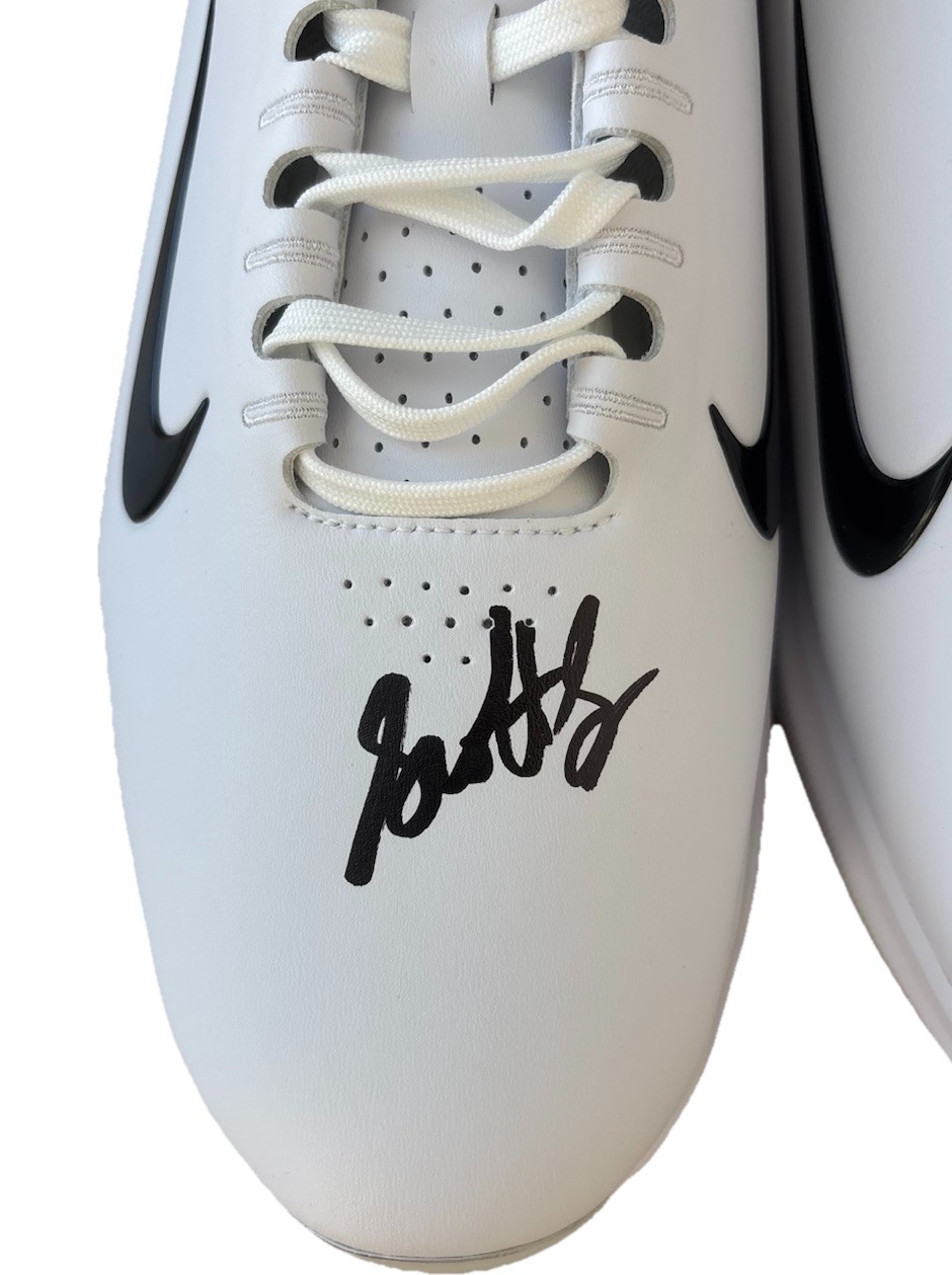 Scottie Scheffler Signed 2022 Masters Nike Air Zoom TW Golf Shoes PSA LOA AUTO view 3