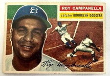 1956 Topps Roy Campanella #101 Brooklyn Dodgers HOF Gray Back Baseball Card