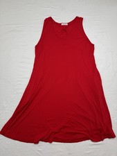 Belaroi Women's Plus 3X Red Sleeveless Midi Shift Dress