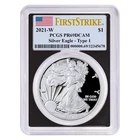 2021-W Proof $1 Type 1 American Eagle PCGS PR69DCAM FS Black Frame Flag Label