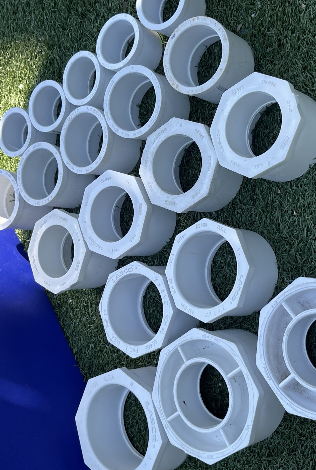 Lot of 18 PVC Reducers & Bushings Assorted Sizes SCH 40 Plumbing Fittings