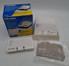 Rolodex Petite Business Card File Beige w/ E  Z Tabs with Contacts Cards