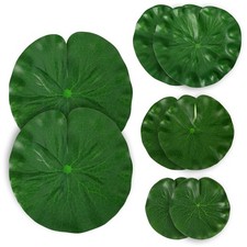 8Pcs Artificial Lily Pads for Pond - Plastic Pond Ornaments with Lotus Leaves