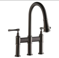 Elkay Explore Antique Oil Bronze Steel 2 Bridge 3 hole LKEC2037AS Kitchen Faucet
