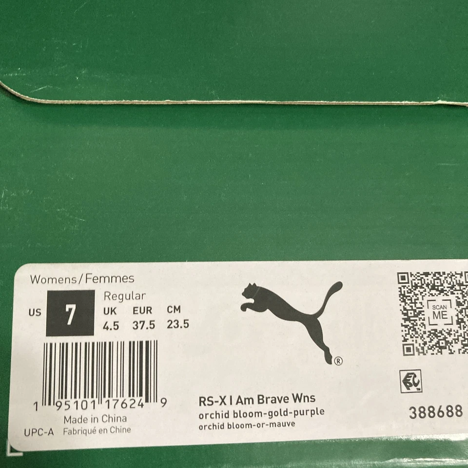 PUMA RS-X Women's I Am Brave Purple Gold 388688-01 Size SZ 7 - Image 4 of 4