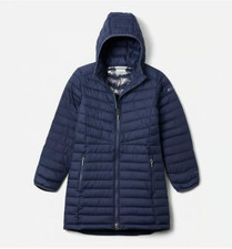 Columbia Girl Omni-Heat Thermal Reflective Lined Navy Coat Size M 10/12  K1986