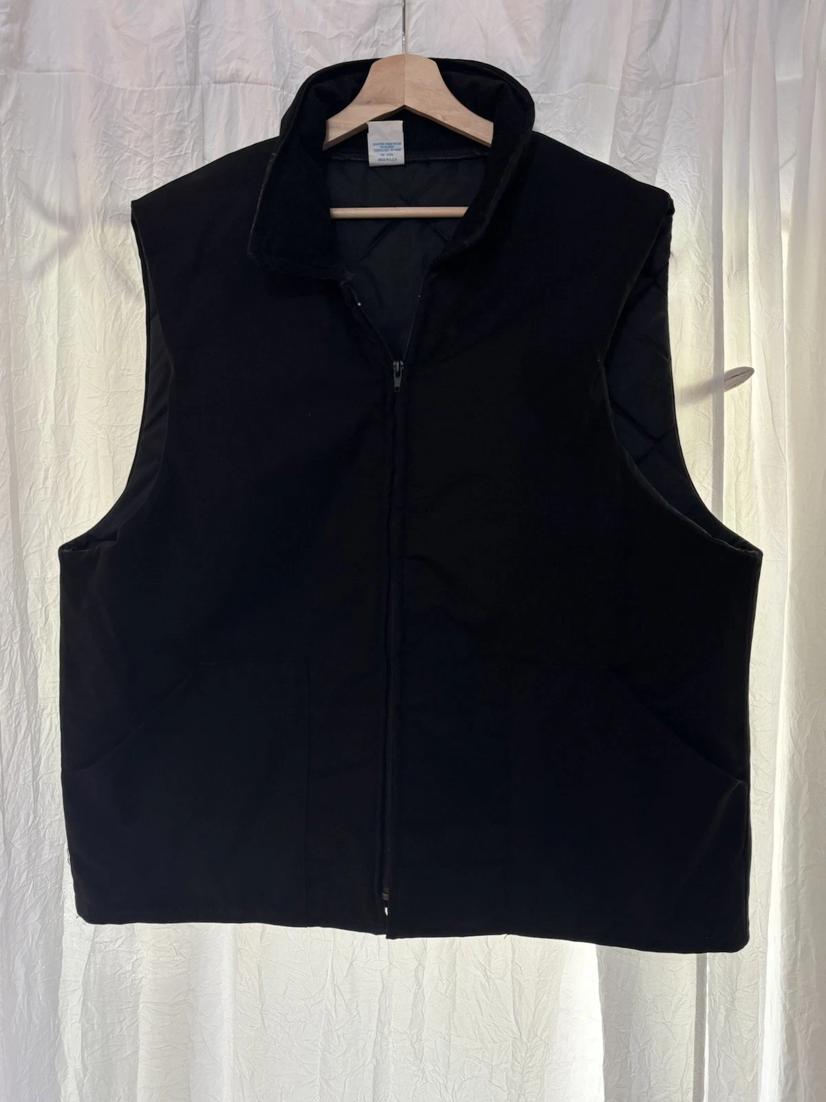 Empire Insulated Wear Quilted Hunting Vest Mens XL Black Lined USA Outdoors
