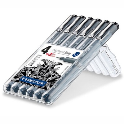STAEDTLER Pigment Liner 308 schwarz 4+2 Stück GRATIS