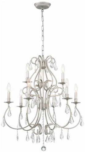 Crystorama Ashton 25 1/2"W Olde Silver 9-Light Chandelier - Picture 2 of 10