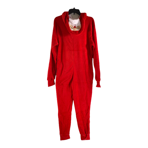 Holiday Santa Jumpsuit Unisex Large 12-14 Red & White Hooded One Piece Long Sl - Picture 3 of 5