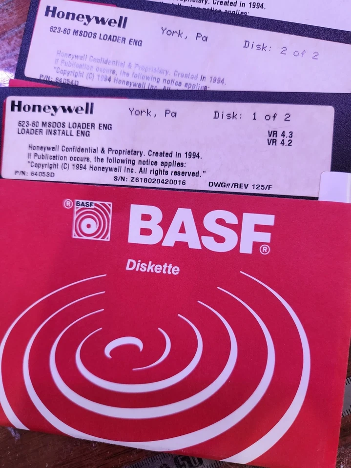 Honeywell IPC 623 серии - оригинальные диски - версия 4.2-4.3 (6) 5.25" диск всего - Изображение 2 из 4