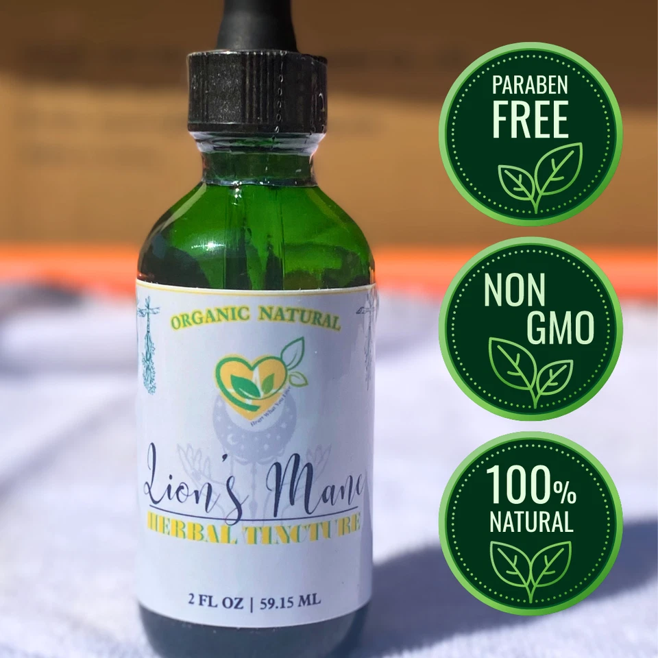 Tintura de hongo melena de león gotas orgánicas 2 oz - salud cerebral y apoyo de enfoque Foto 2 de 4