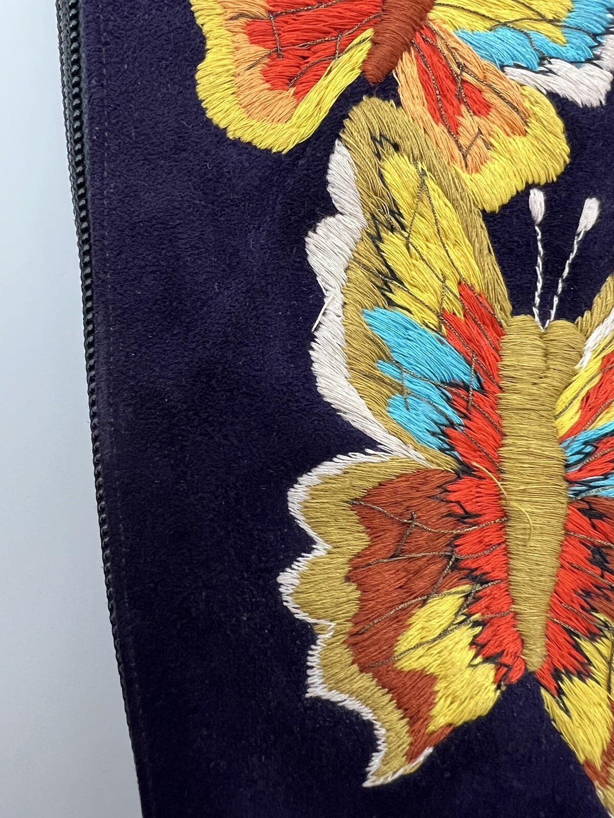 JERRY EDOUARD Vintage Purple Suede Butterfly Embr… - image 23