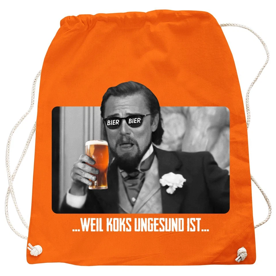 Rucksack Tasche Beutel BIER weil Koks ungesund ist festival bierkönig memes