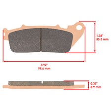 Caltric Front & Rear Brake Pad Set For Honda CB1000R 2011-2016 – Semi-Metallic, 3-Pack - View #5